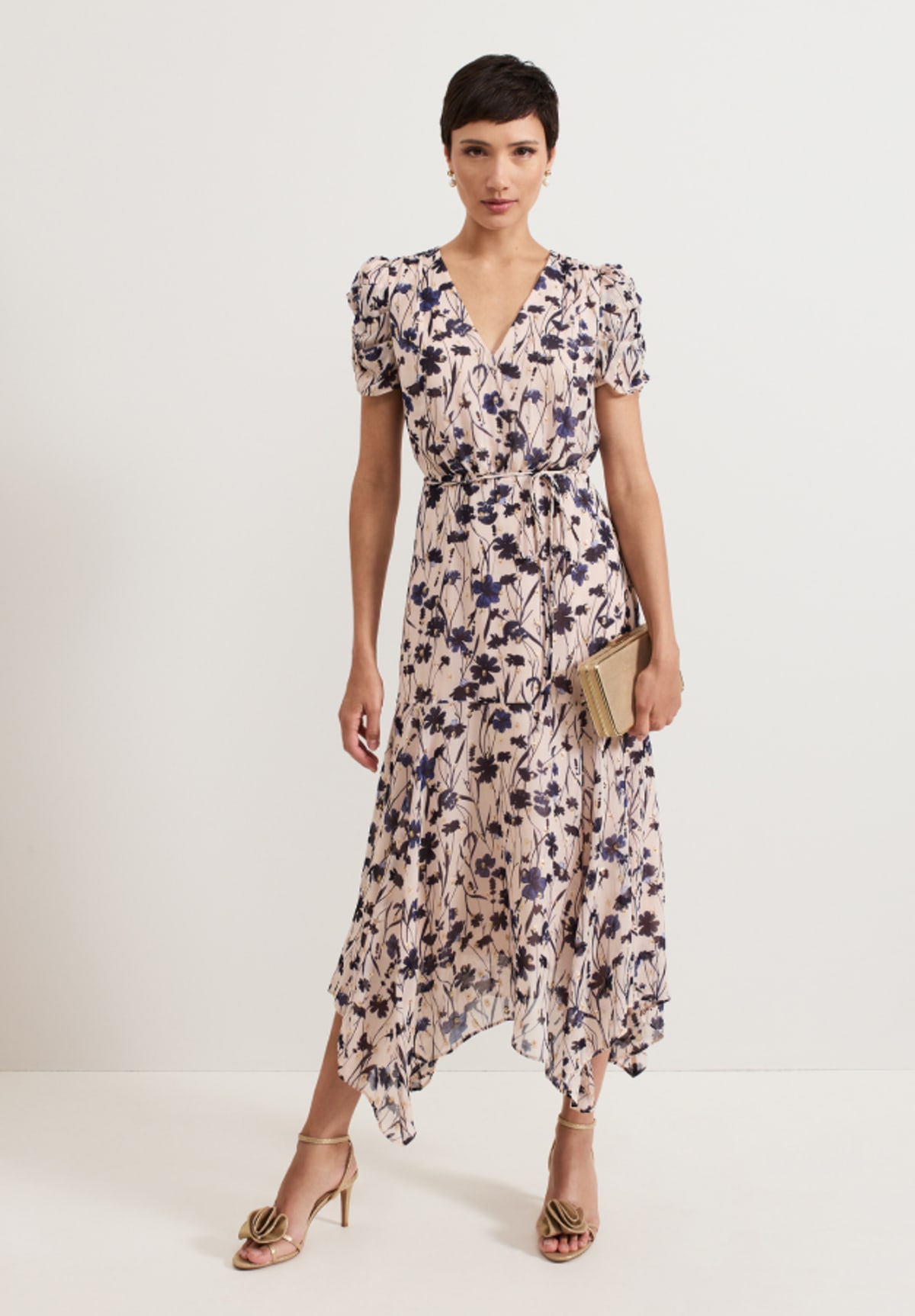 Woman wearing Phase Eight dress
