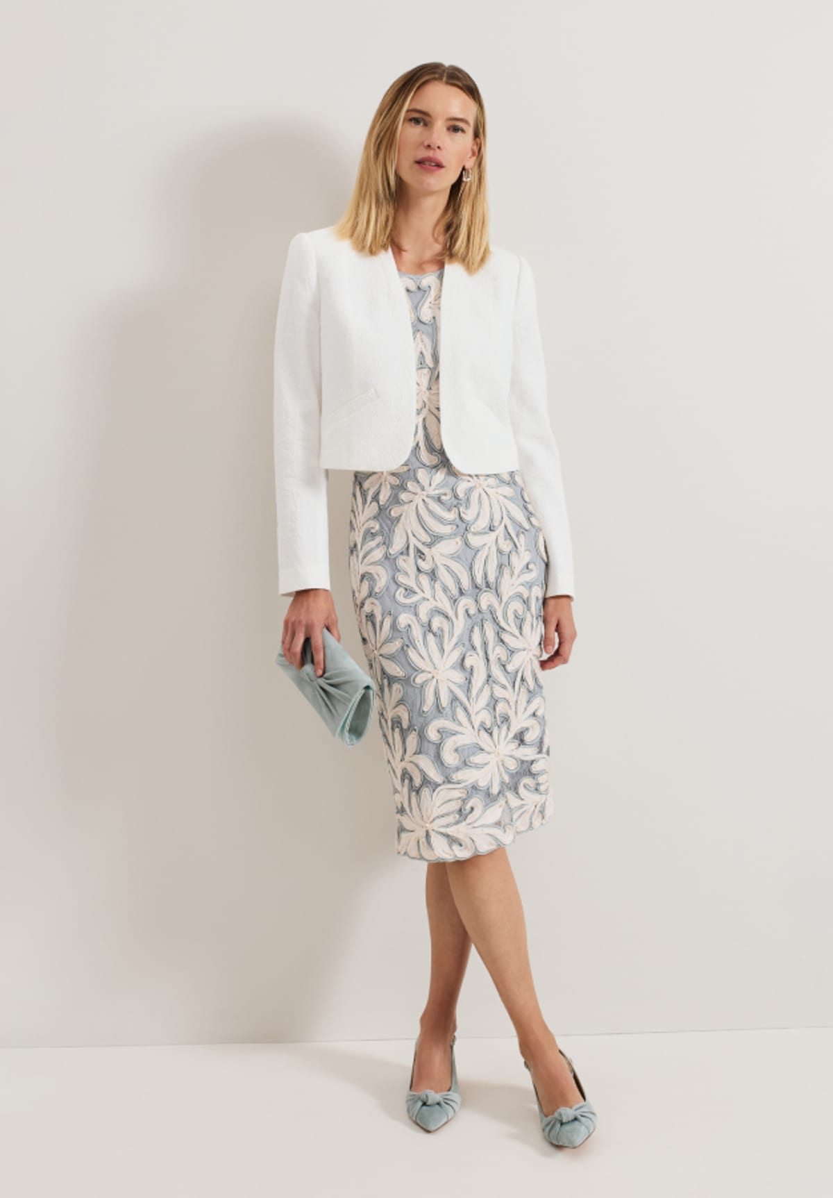 Woman wearing Phase Eight dress
