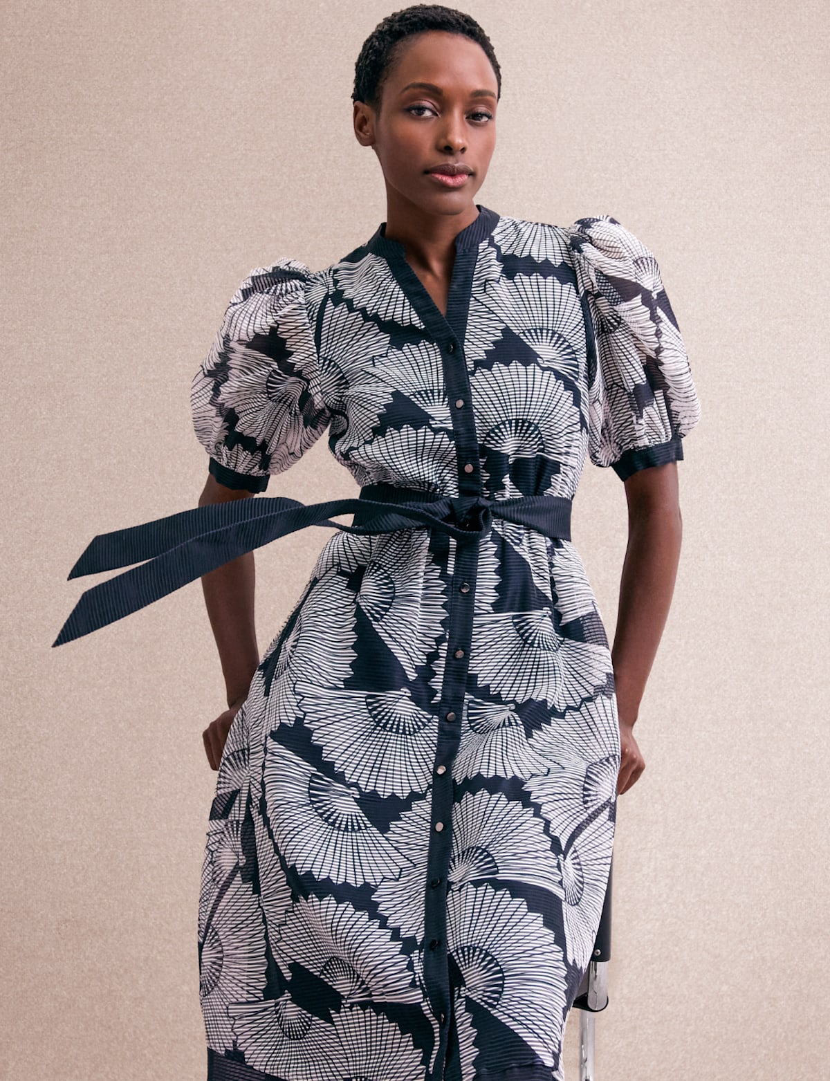 Woman wearing Phase Eight dress
